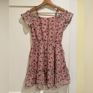 Children’s Place Pink Chiffon Floral Dress Girl’s Size 10-12